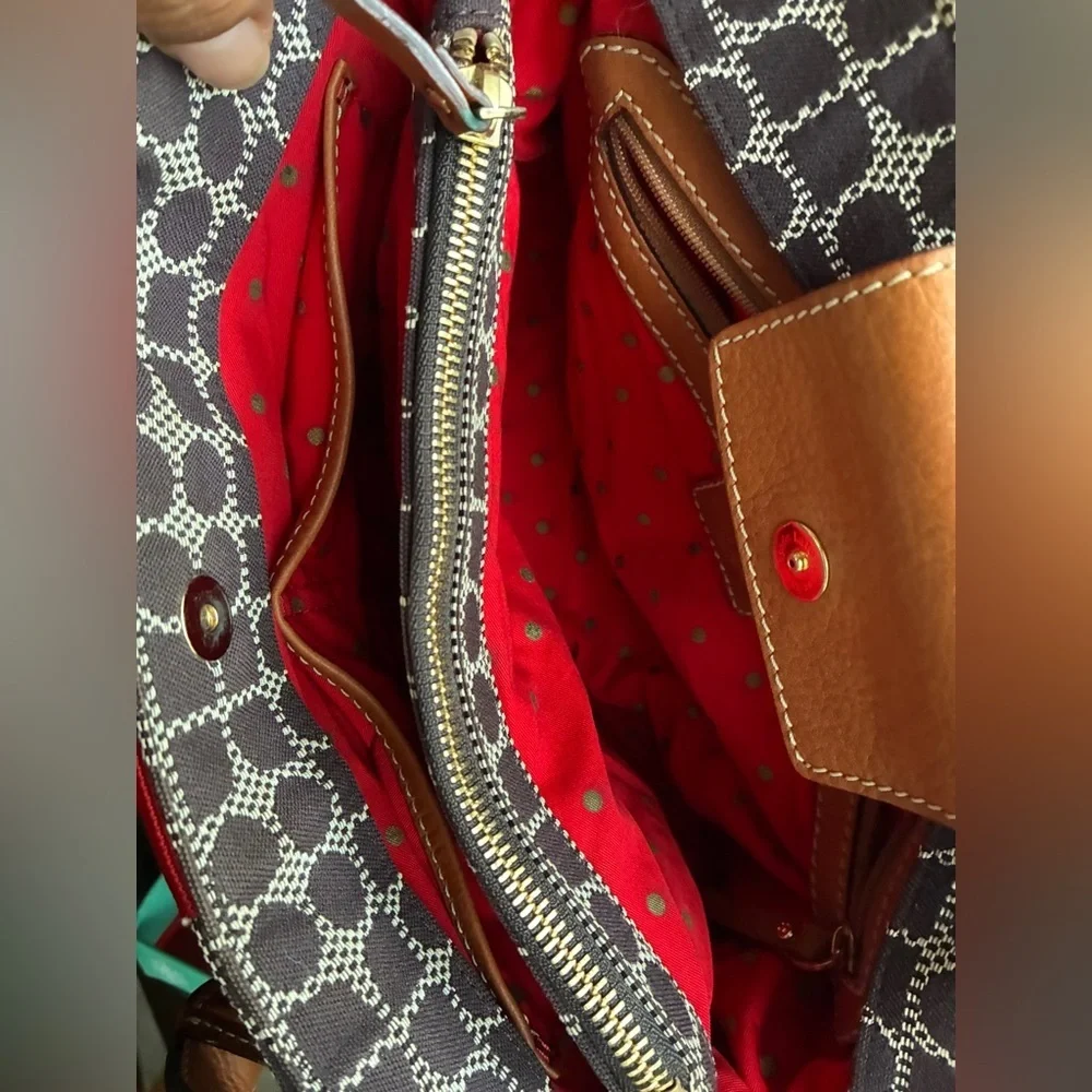 Kate Spade Brown and Red Geometric Shoulder Bag